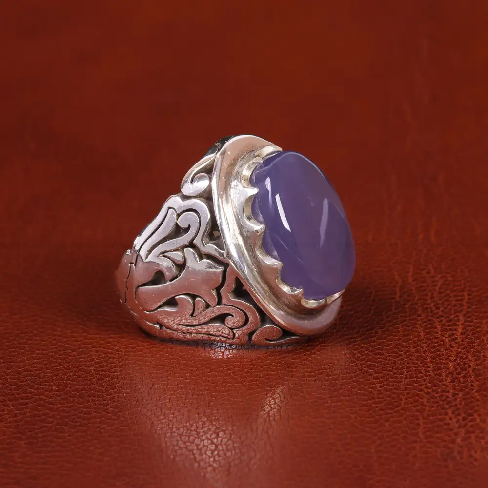 انگشتر عقیق سوسنی مردانه کد 21120