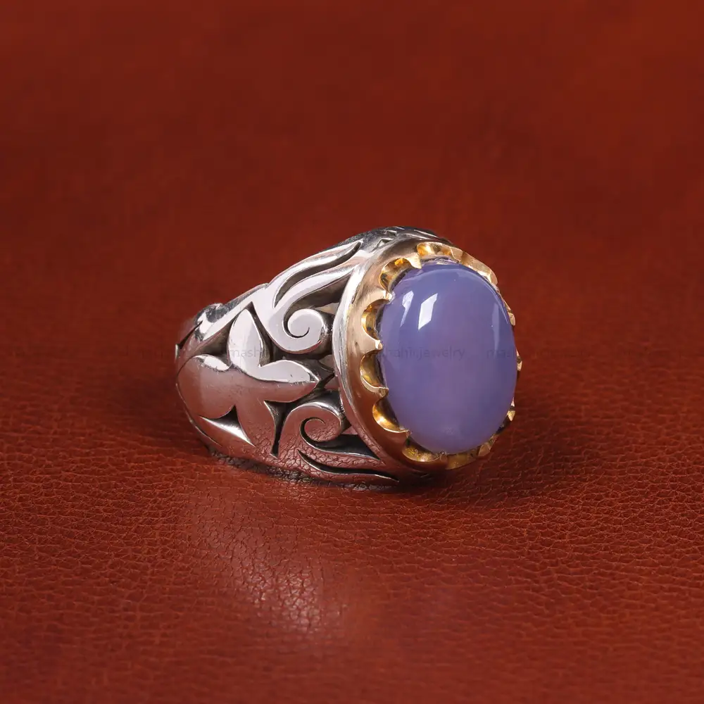 انگشتر عقیق سوسنی مردانه کد 21123