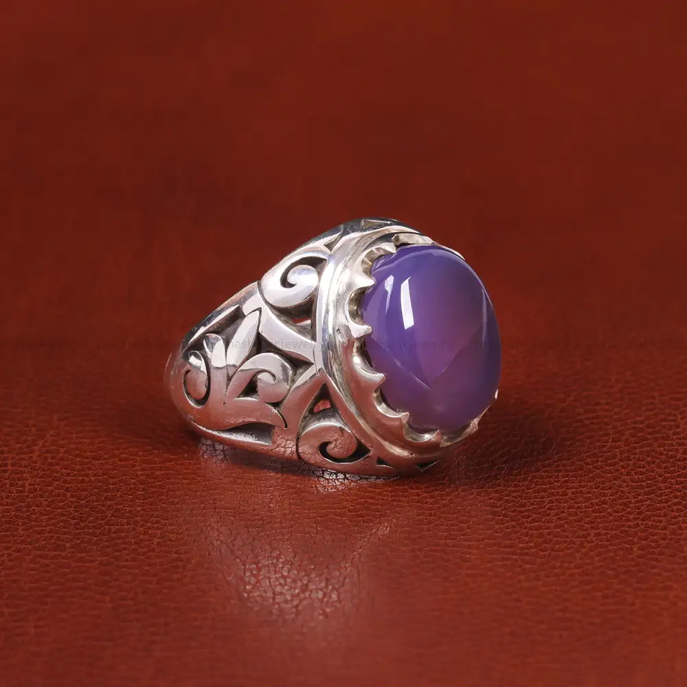 انگشتر عقیق سوسنی مردانه کد 21124