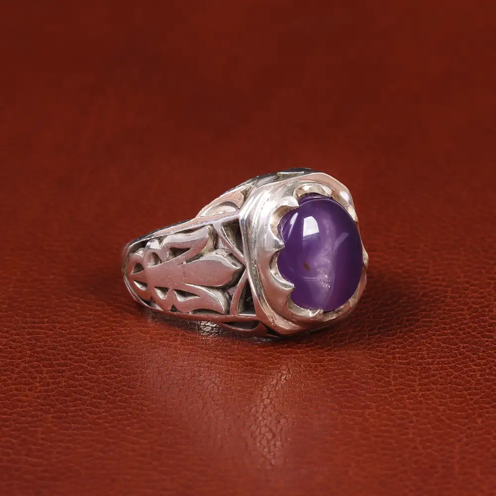 انگشتر عقیق سوسنی مردانه کد 21129