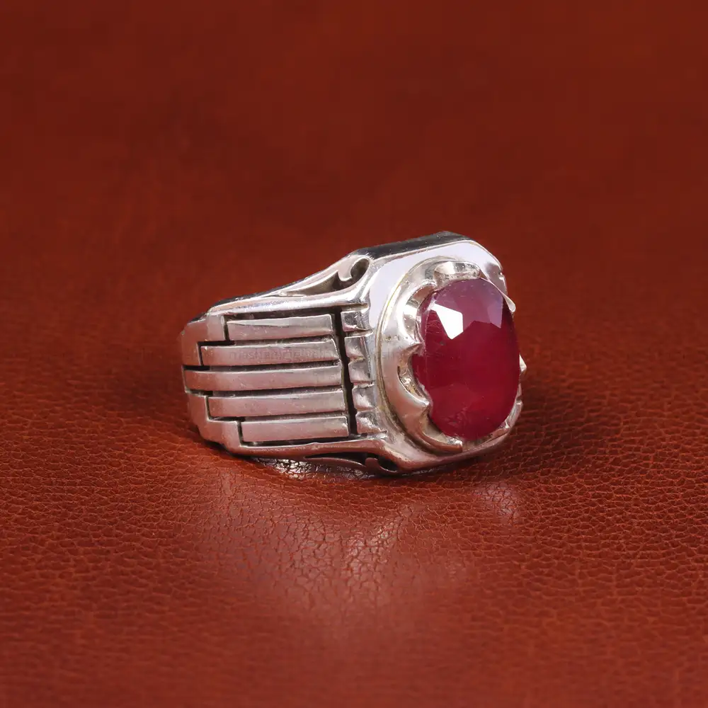 انگشتر یاقوت سرخ مردانه کد 21133