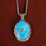 گردنبند فیروزه مردانه کد 21146