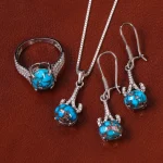 نیم ست فیروزه زنانه کد 21159