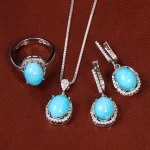 نیم ست فیروزه زنانه کد 21164