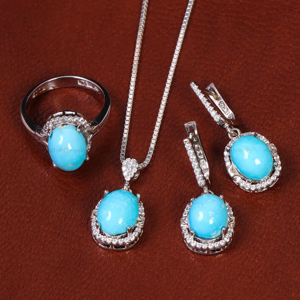 نیم ست فیروزه زنانه کد 21164