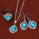 نیم ست فیروزه زنانه کد 21166