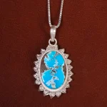 گردنبند فیروزه زنانه کد 21178
