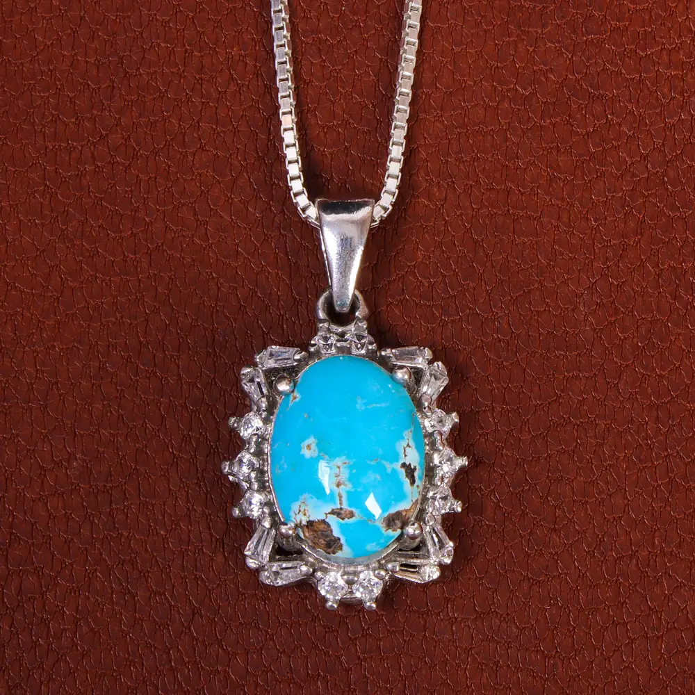 گردنبند فیروزه زنانه کد 21182