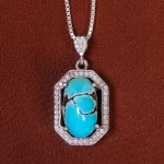 گردنبند فیروزه زنانه کد 21186