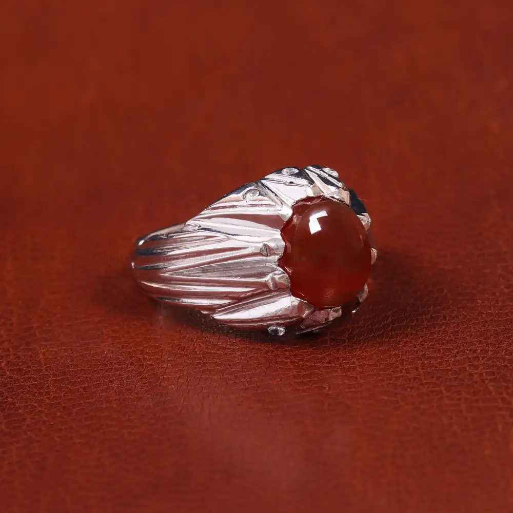 انگشتر عقیق یمن مردانه کد 21195