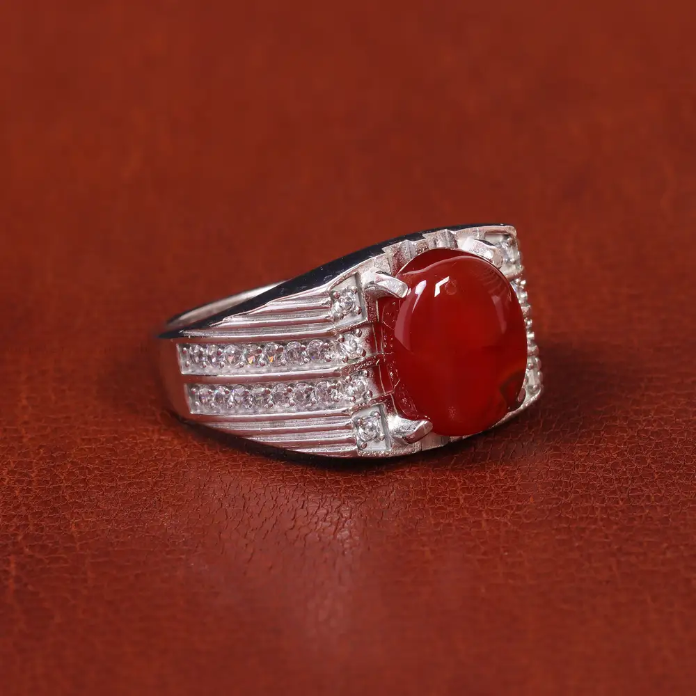 انگشتر عقیق یمن مردانه کد 21199