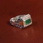 انگشتر زمرد مردانه کد 21224