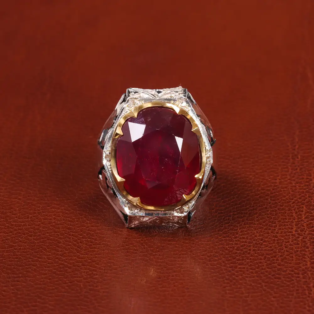 انگشتر یاقوت سرخ مردانه کد 20689