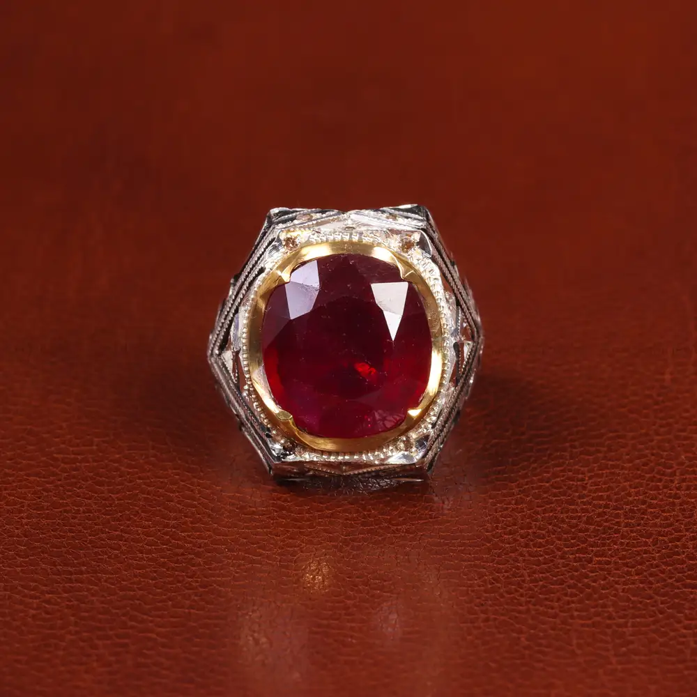 انگشتر یاقوت سرخ مردانه کد 20690