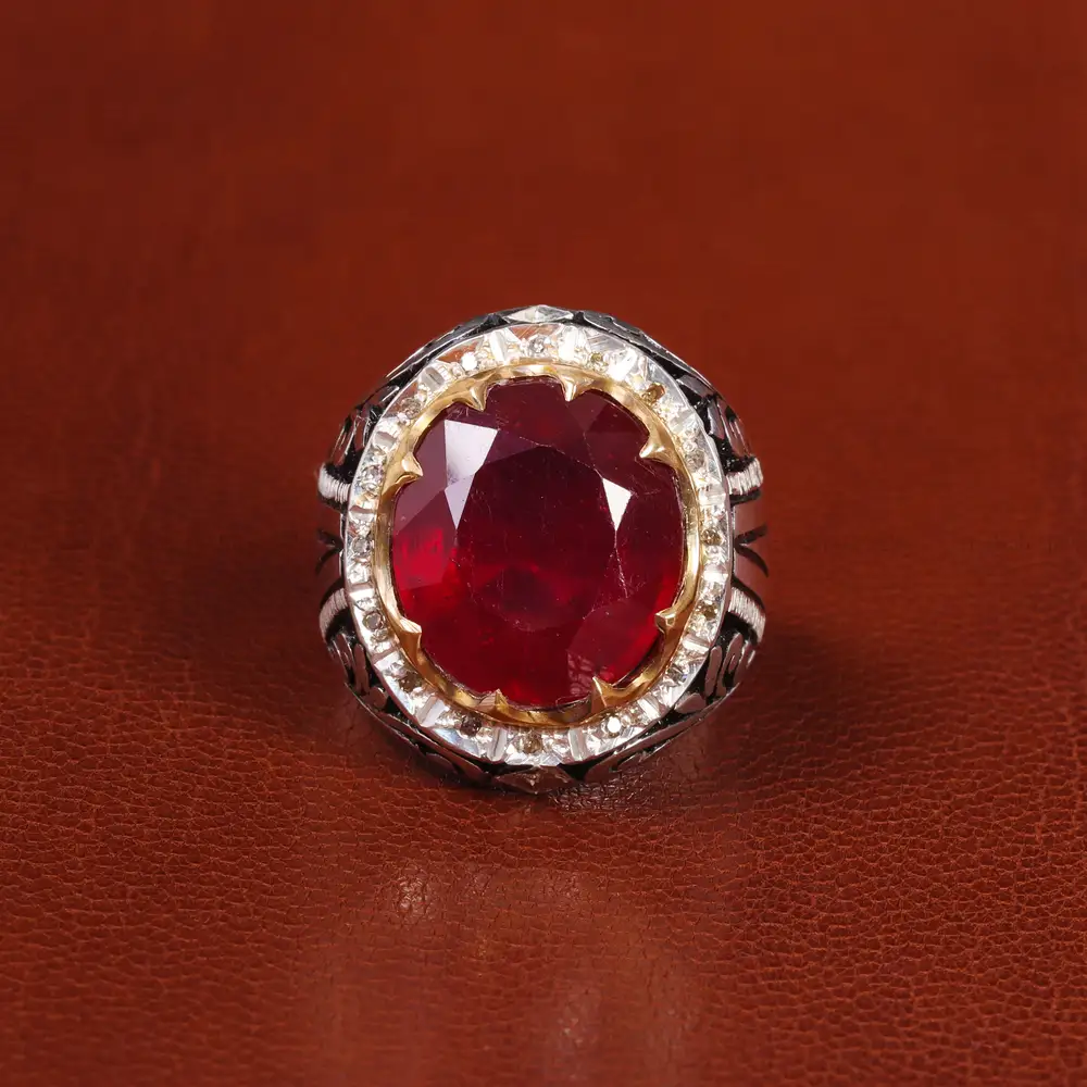 انگشتر یاقوت سرخ مردانه کد 20692