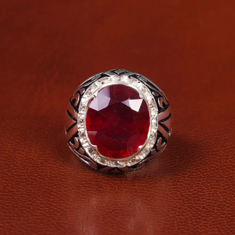 انگشتر یاقوت سرخ مردانه کد 20693