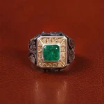 انگشتر زمرد مردانه کد 20705