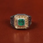 انگشتر زمرد مردانه کد 20706