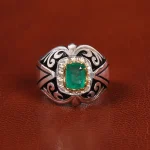 انگشتر زمرد مردانه کد 20714