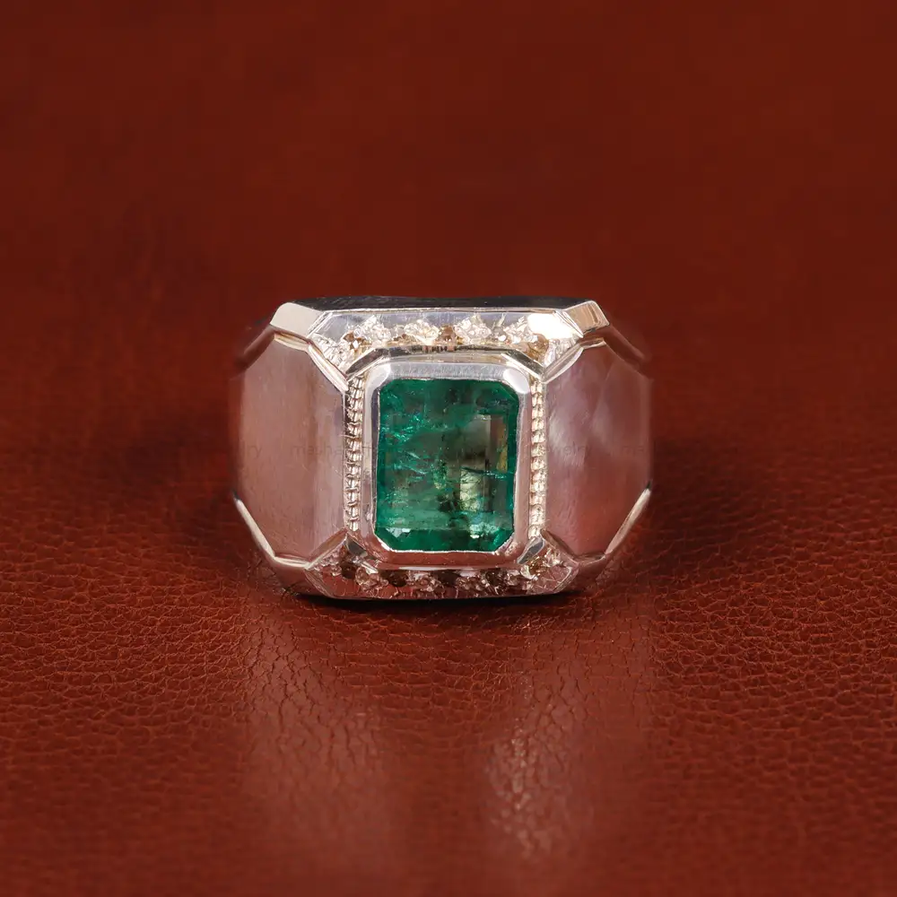 انگشتر زمرد مردانه کد 20719