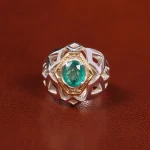 انگشتر زمرد مردانه کد 20721