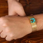 دستبند فیروزه مردانه کد 20735
