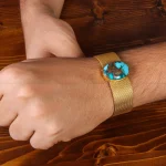 دستبند فیروزه مردانه کد 20737