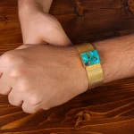 دستبند فیروزه مردانه کد 20740