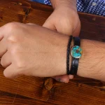 دستبند چرم فیروزه کد 20777