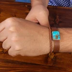 دستبند چرم فیروزه کد 20806