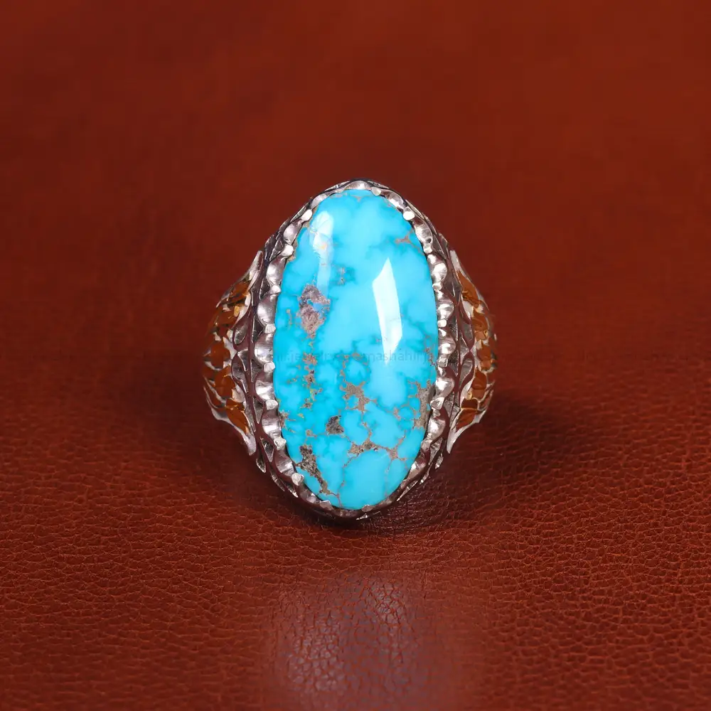 انگشتر فیروزه شجری مردانه کد 20810