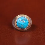 انگشتر فیروزه شجری مردانه کد 20816