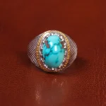انگشتر فیروزه شجری مردانه کد 20817