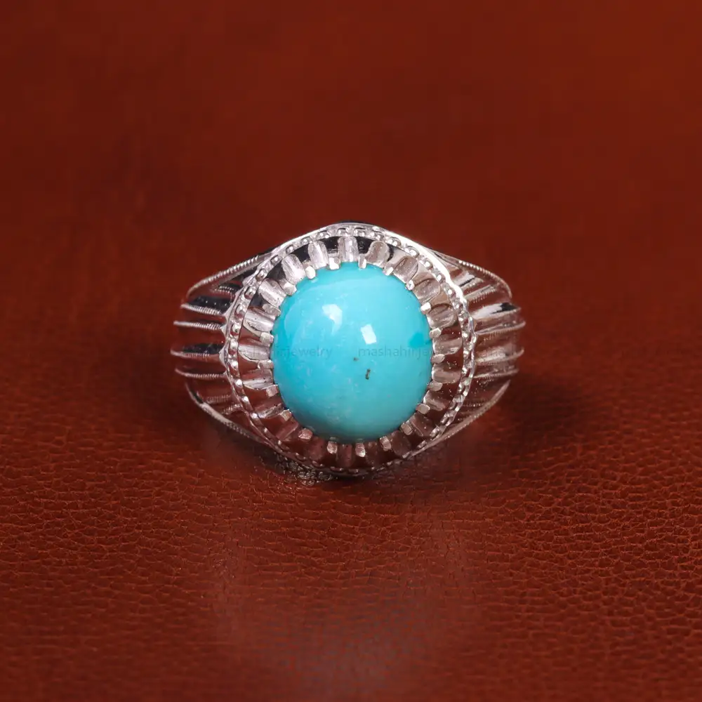 انگشتر فيروزه عجمی مردانه کد 20829