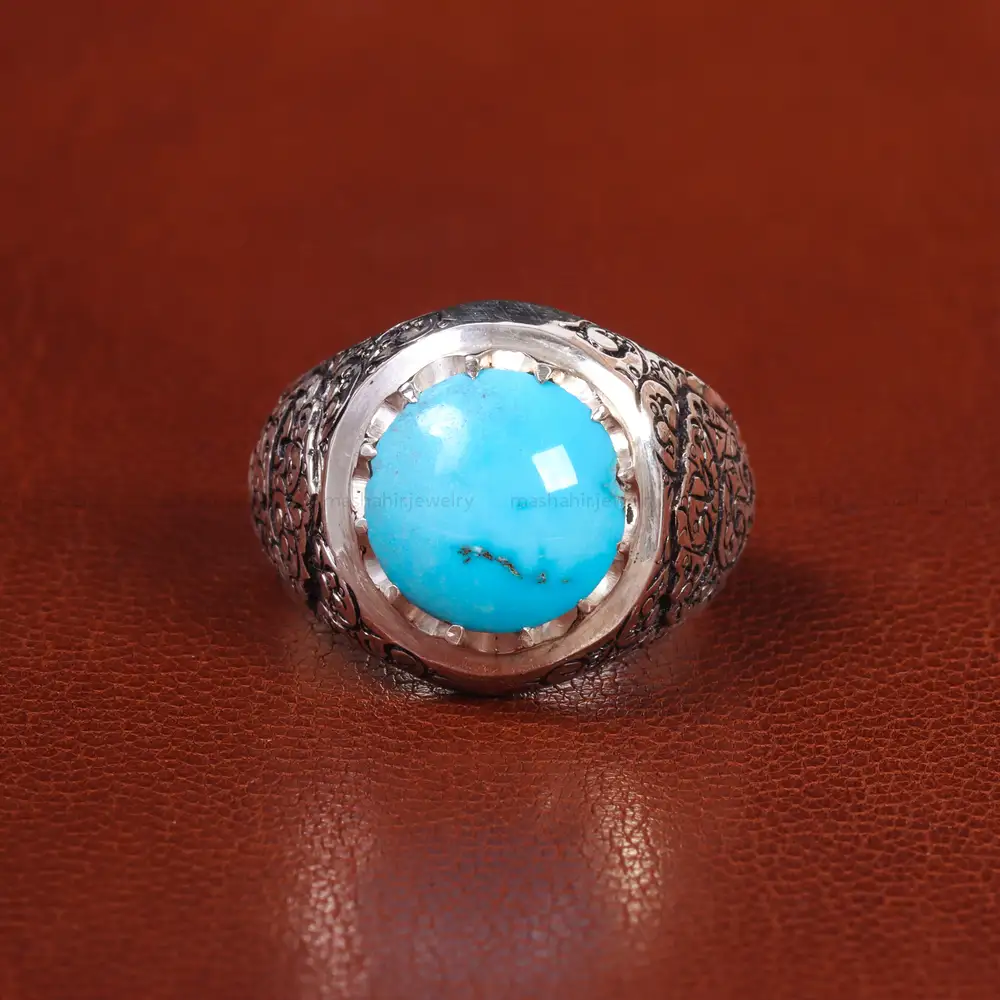 انگشتر فیروزه شجری مردانه کد 20834