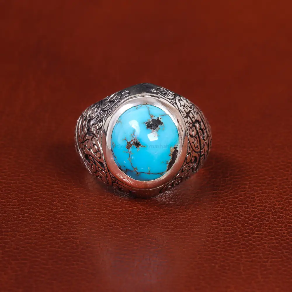 انگشتر فیروزه شجری مردانه کد 20841