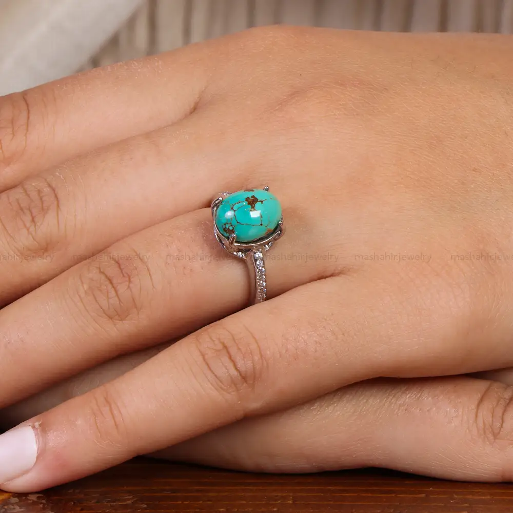 انگشتر فیروزه شجری زنانه کد 20894