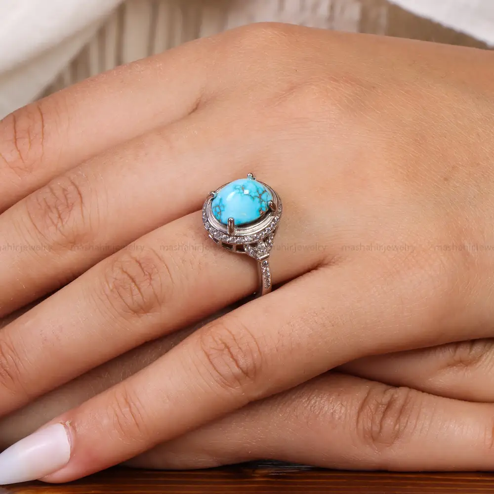 انگشتر فیروزه شجری زنانه کد 20895