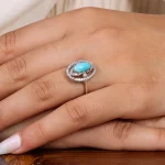 انگشتر فیروزه عجمی زنانه کد 20897