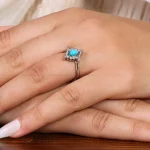 انگشتر فیروزه عجمی زنانه کد 20899