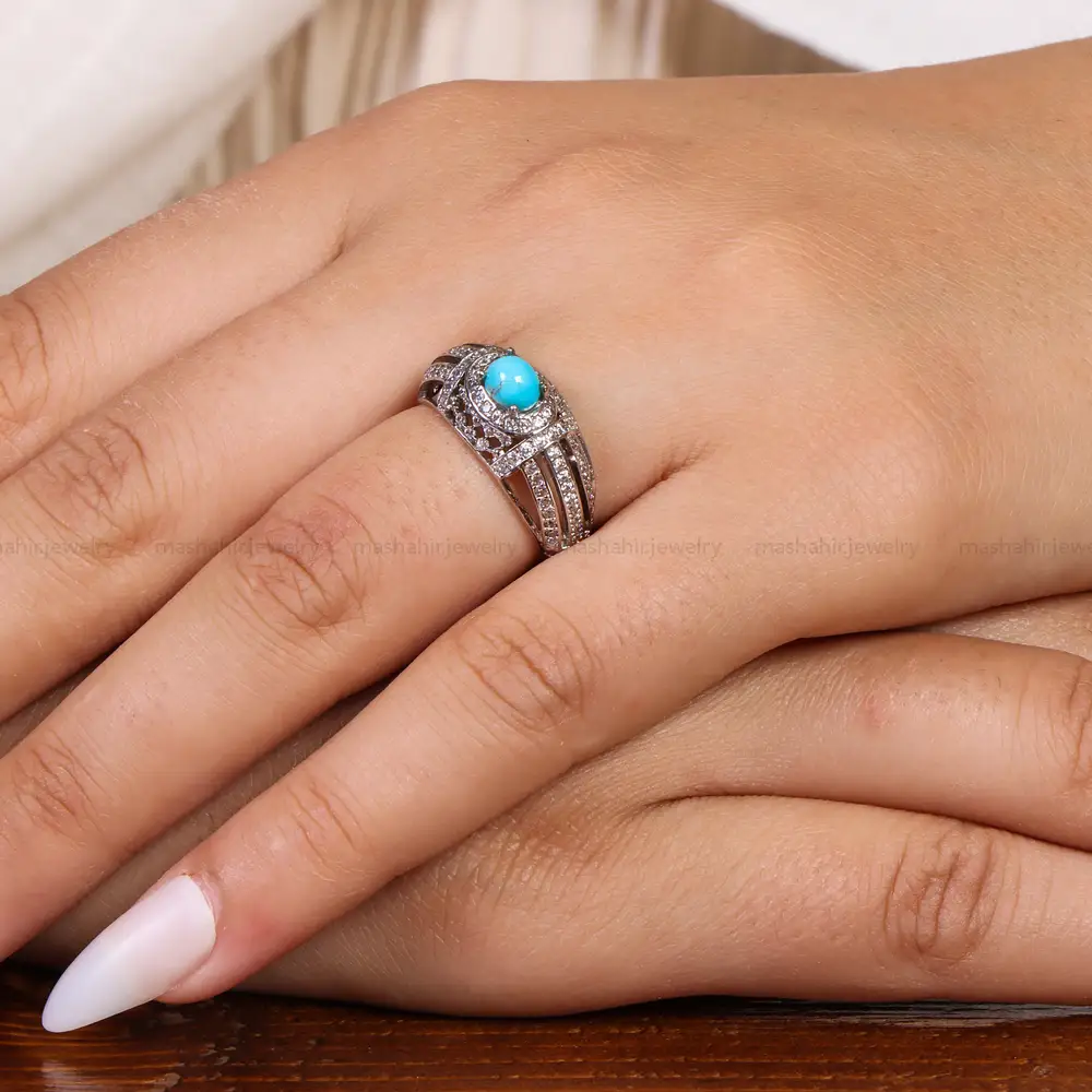 انگشتر فیروزه شجری زنانه کد 20907