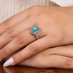 انگشتر فیروزه عجمی زنانه کد 20927