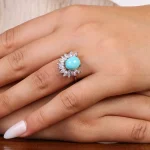 انگشتر فیروزه عجمی زنانه کد 20938