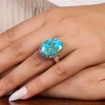 انگشتر فیروزه شجری زنانه کد 20954