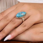 انگشتر فیروزه شجری زنانه کد 20956