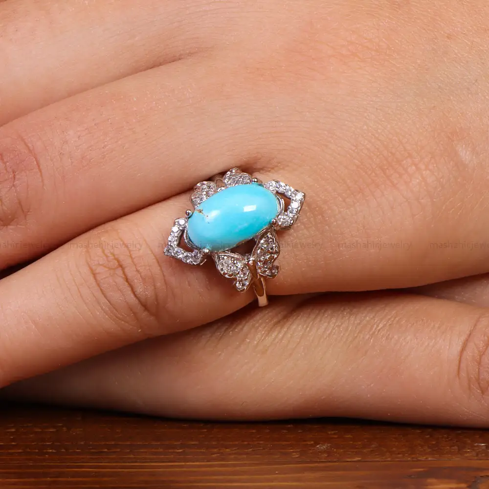 انگشتر فیروزه عجمی زنانه کد 20967
