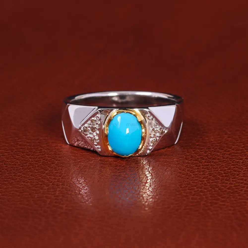 انگشتر فيروزه عجمی مردانه کد 20983