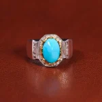 انگشتر فيروزه عجمی مردانه کد 20987