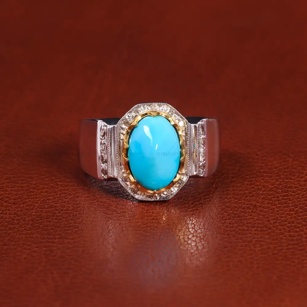 انگشتر فيروزه عجمی مردانه کد 20987