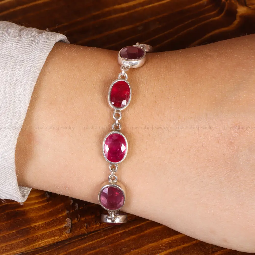 دستبند یاقوت سرخ زنانه کد 20998